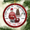 Every Touch Brings Us Closer - Couple Personalized Custom Ornament - Ceramic Round Shaped - Christmas Gift For Husband Wife, Anniversary