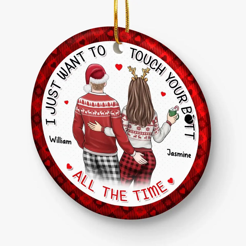 Every Touch Brings Us Closer - Couple Personalized Custom Ornament - Ceramic Round Shaped - Christmas Gift For Husband Wife, Anniversary