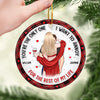 Let It Snow, I'm Never Cold With You - Couple Personalized Custom Ornament - Ceramic Round Shaped - Christmas Gift For Husband Wife, Anniversary