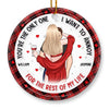 Let It Snow, I'm Never Cold With You - Couple Personalized Custom Ornament - Ceramic Round Shaped - Christmas Gift For Husband Wife, Anniversary