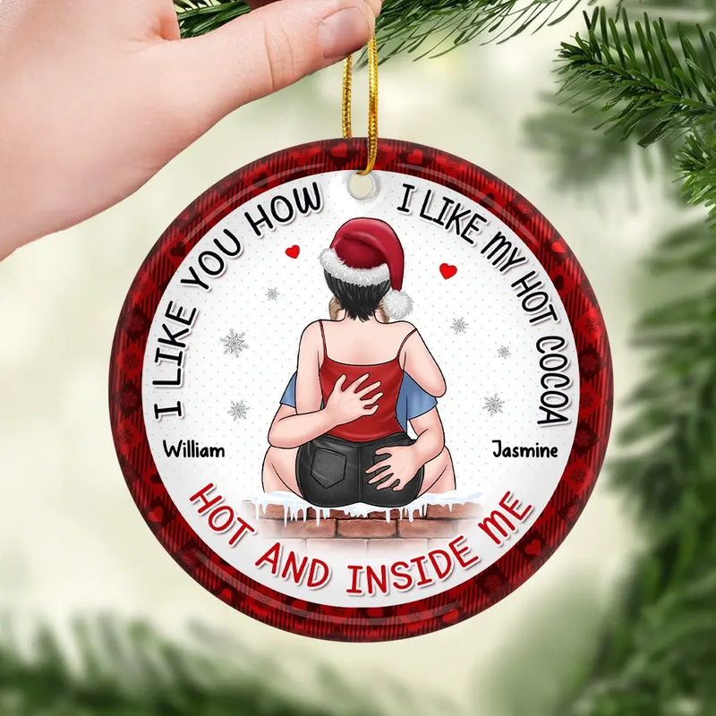 Your Touch Ignites A Fire In My Soul - Couple Personalized Custom Ornament - Ceramic Round Shaped - Christmas Gift For Husband Wife, Anniversary