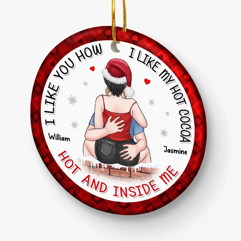 Your Touch Ignites A Fire In My Soul - Couple Personalized Custom Ornament - Ceramic Round Shaped - Christmas Gift For Husband Wife, Anniversary