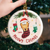 Whiskers In Winter Wonderland - Cat Personalized Custom Ornament - Ceramic Round Shaped - Christmas Gift For Pet Owners, Pet Lovers