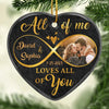 Custom Photo God Has Given Us The Gift Of Love To Understand What True Love Is - Couple Personalized Custom Ornament - Ceramic Heart Shaped - Christmas Gift For Husband Wife, Anniversary