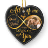 Custom Photo God Has Given Us The Gift Of Love To Understand What True Love Is - Couple Personalized Custom Ornament - Ceramic Heart Shaped - Christmas Gift For Husband Wife, Anniversary