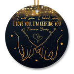 Custom Name Romantic Couple Gifts - Personalized Ceramic Ornament