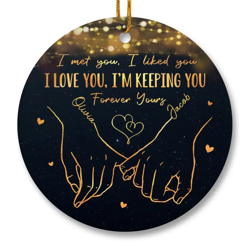 Custom Name Romantic Couple Gifts - Personalized Ceramic Ornament
