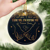I Want To Be With You Until My Last Page - Couple Personalized Custom Ornament - Ceramic Round Shaped - Christmas Gift For Husband Wife, Anniversary