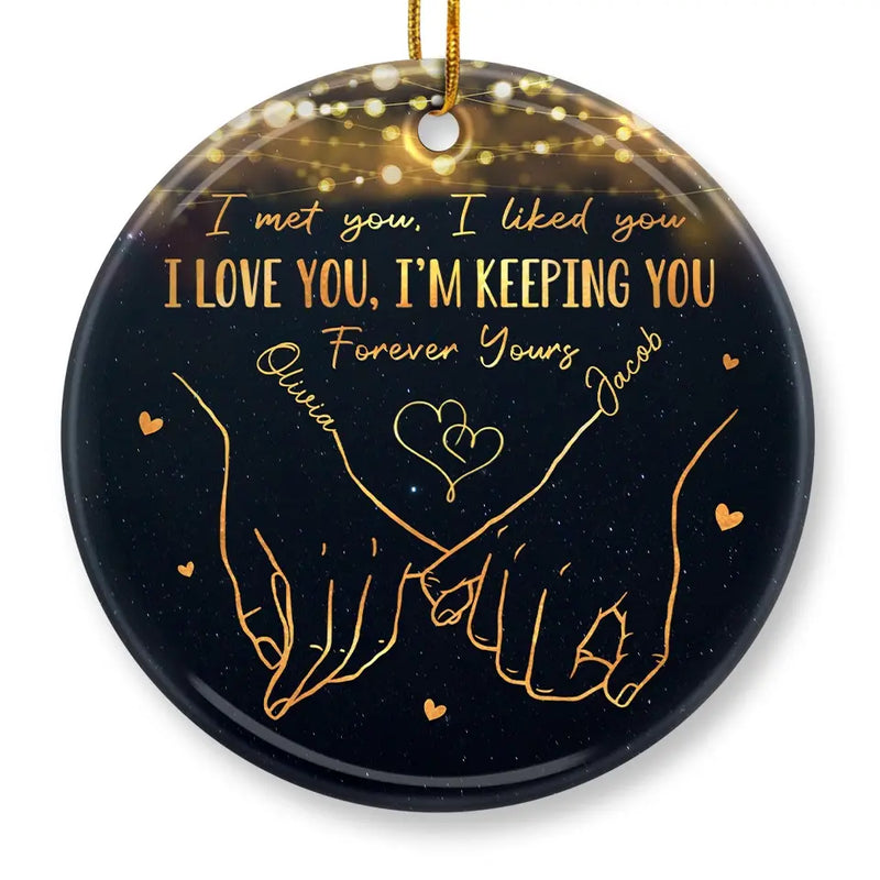 I Want To Be With You Until My Last Page - Couple Personalized Custom Ornament - Ceramic Round Shaped - Christmas Gift For Husband Wife, Anniversary