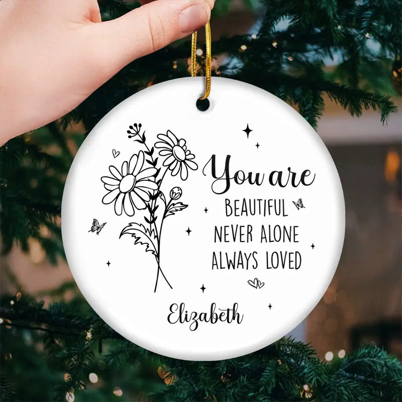 Celebrate The Beauty Of Each Unique Blossom - Bestie Personalized Custom Ornament - Ceramic Round Shaped - Christmas Gift For Best Friends, BFF, Sisters