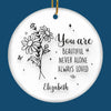 Celebrate The Beauty Of Each Unique Blossom - Bestie Personalized Custom Ornament - Ceramic Round Shaped - Christmas Gift For Best Friends, BFF, Sisters