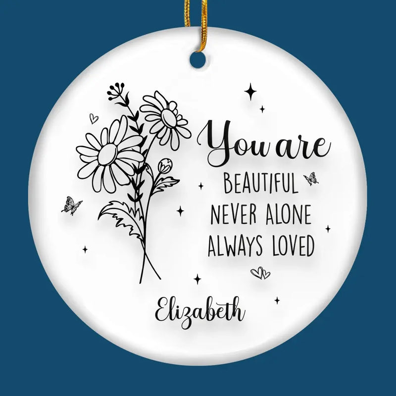 Celebrate The Beauty Of Each Unique Blossom - Bestie Personalized Custom Ornament - Ceramic Round Shaped - Christmas Gift For Best Friends, BFF, Sisters