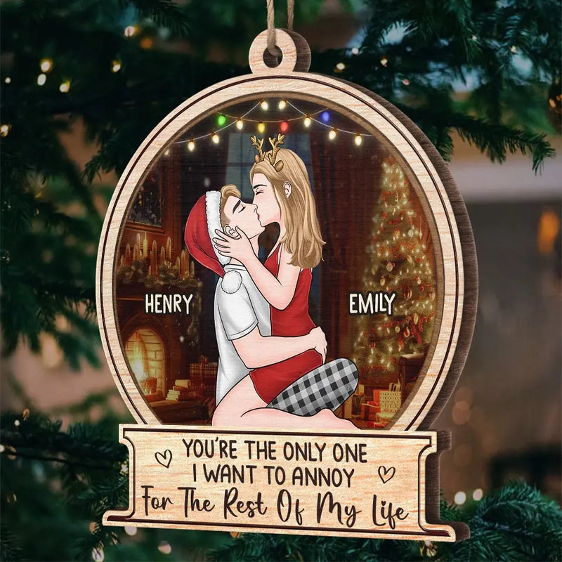 You Are The Only Person I Want To Find Under The Mistletoe - Couple Personalized Custom Ornament - Wood Custom Shaped - Christmas Gift For Husband Wife, Anniversary