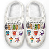 A Spooky Mom Knows How To Brew Up Fun - Family Personalized Custom Fluffy Slippers - Halloween Gift For Mom, Grandma