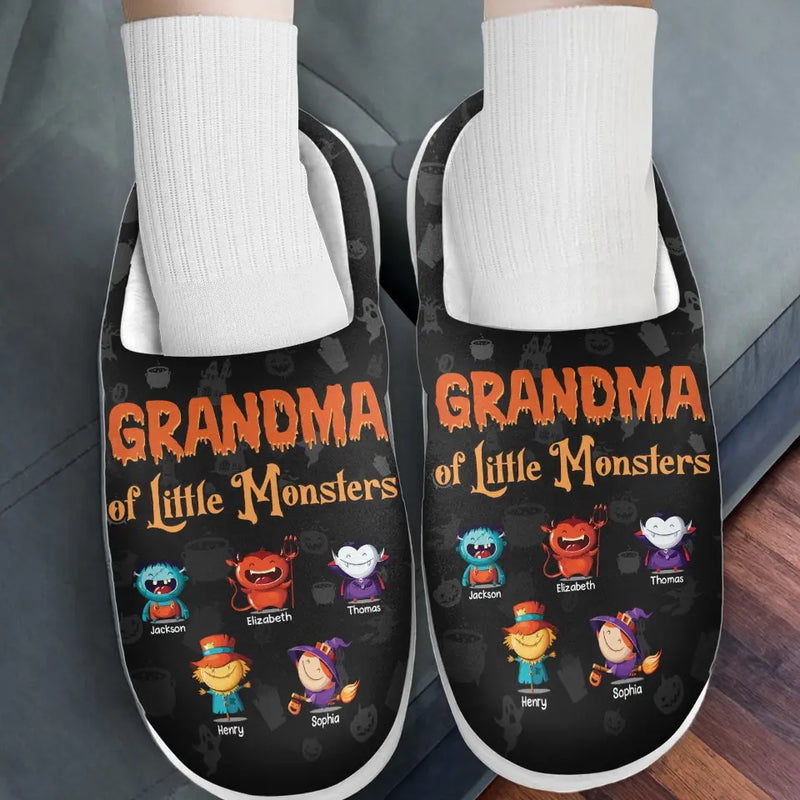 Halloween Isn’t Scary With A Mom Like Mine - Family Personalized Custom Fluffy Slippers - Halloween Gift For Mom, Grandma