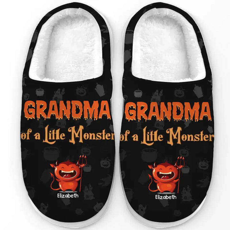 Halloween Isn’t Scary With A Mom Like Mine - Family Personalized Custom Fluffy Slippers - Halloween Gift For Mom, Grandma