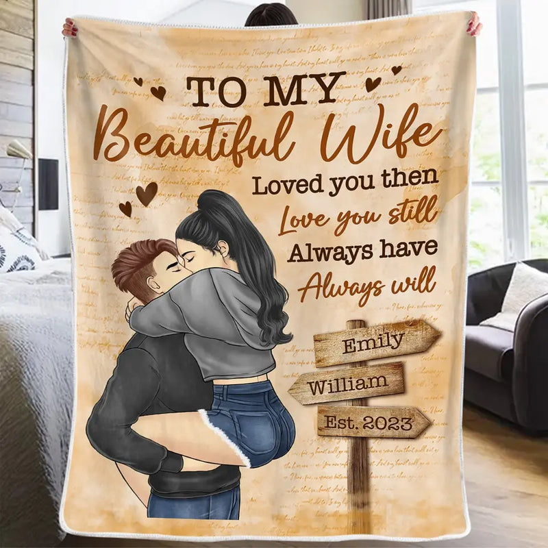 Custom Name Romantic Wife Anniversary Gifts - Personalized Blanket
