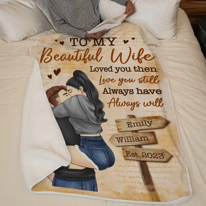 Custom Name Romantic Wife Anniversary Gifts - Personalized Blanket