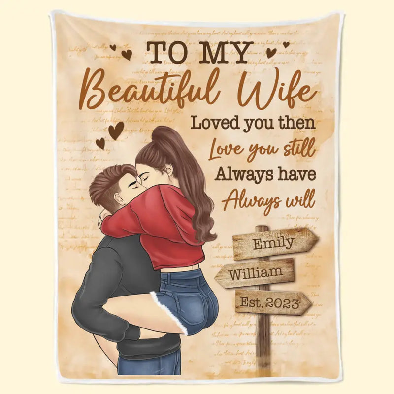 Custom Name Romantic Wife Anniversary Gifts - Personalized Blanket