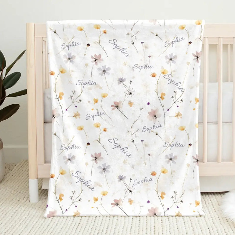 A Baby's Smile Is The Sweetest Flower Of All - Family Personalized Custom Baby Blanket - Gift For Baby Kids, Newborn Baby