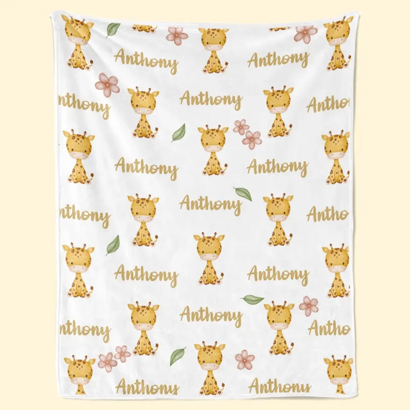 Tall Dreams Start With Tiny Giraffe Legs - Family Personalized Custom Baby Blanket - Gift For Baby Kids, Newborn Baby