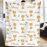 Custom Name Giraffe Gifts for Kids - Personalized Blanket