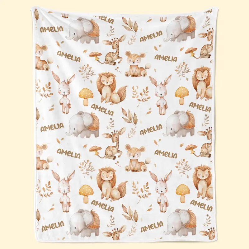 Small But Mighty, Like A Baby Elephant - Family Personalized Custom Baby Blanket - Gift For Baby Kids, Newborn Baby