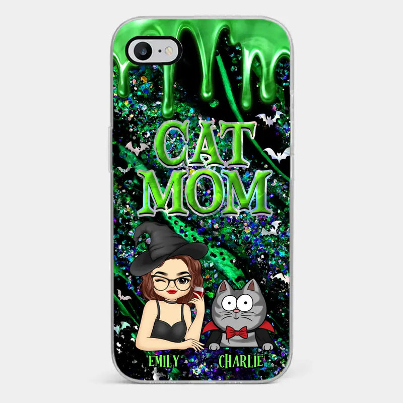 Custom Name Cat Mom Halloween Gifts for Women - Personalized Phone Case