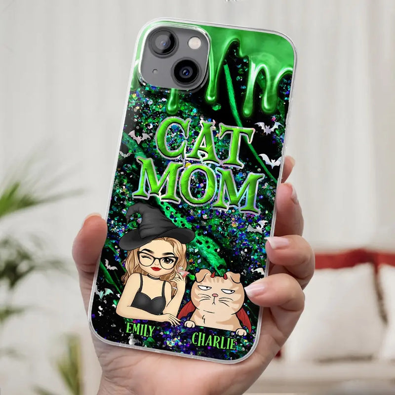 Custom Name Cat Mom Halloween Gifts for Women - Personalized Phone Case