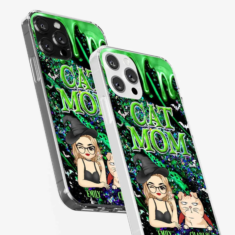 Custom Name Cat Mom Halloween Gifts for Women - Personalized Phone Case