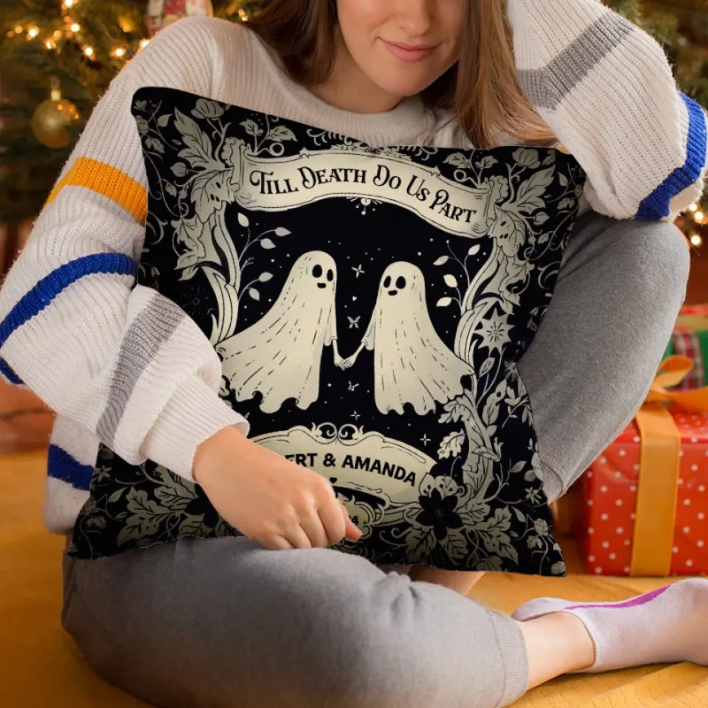 Hanging With My Boo - Couple Personalized Custom Pillow - Halloween Gift For Husband Wife, Anniversary