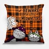 Beware Of Little Meownsters - Cat Personalized Custom Pillow - Halloween Gift For Pet Owners, Pet Lovers