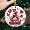 Grandma's Love Is The Sweetest Gift Of All - Family Personalized Custom 3D Inflated Effect Printed Ornament - Ceramic Round Shaped - Christmas Gift For Mom, Grandma