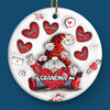 Grandma's Love Is The Sweetest Gift Of All - Family Personalized Custom 3D Inflated Effect Printed Ornament - Ceramic Round Shaped - Christmas Gift For Mom, Grandma