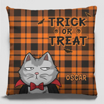 Custom Name Halloween Cat Gifts for Cat Lovers - Personalized Pillow