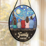 Custom Name Family Night Sky Decor - Personalized Stained Glass Suncatcher
