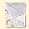 Born To Sparkle Like A Unicorn - Family Personalized Custom Baby Blanket - Gift For Baby Kids, Newborn Baby