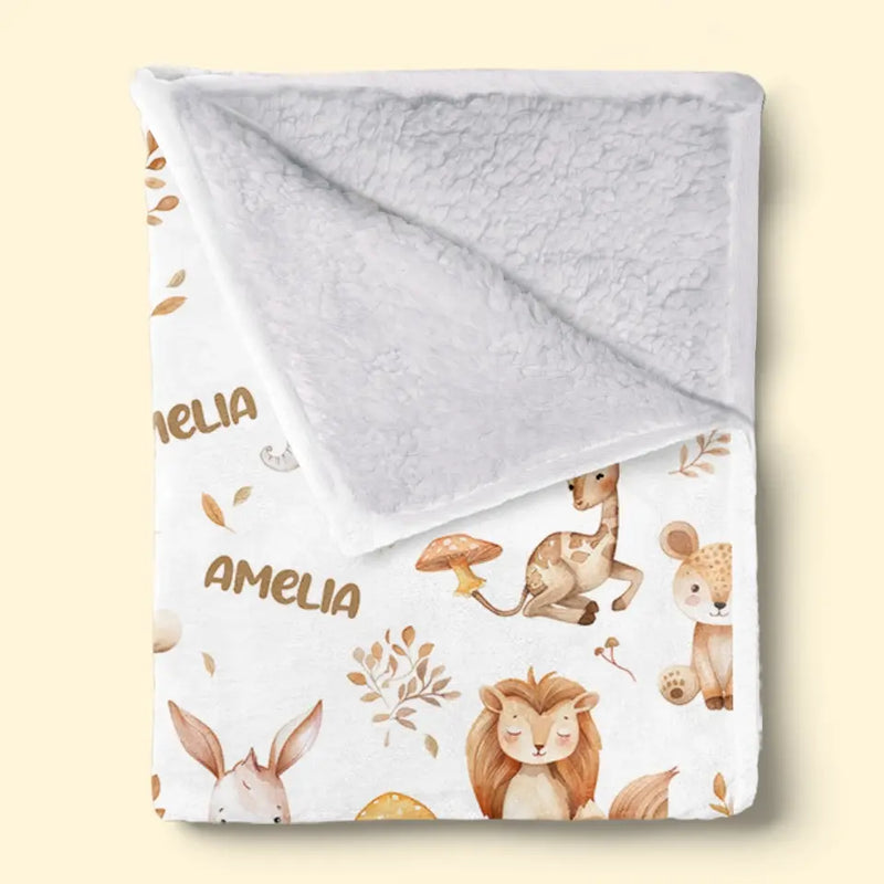 Small But Mighty, Like A Baby Elephant - Family Personalized Custom Baby Blanket - Gift For Baby Kids, Newborn Baby