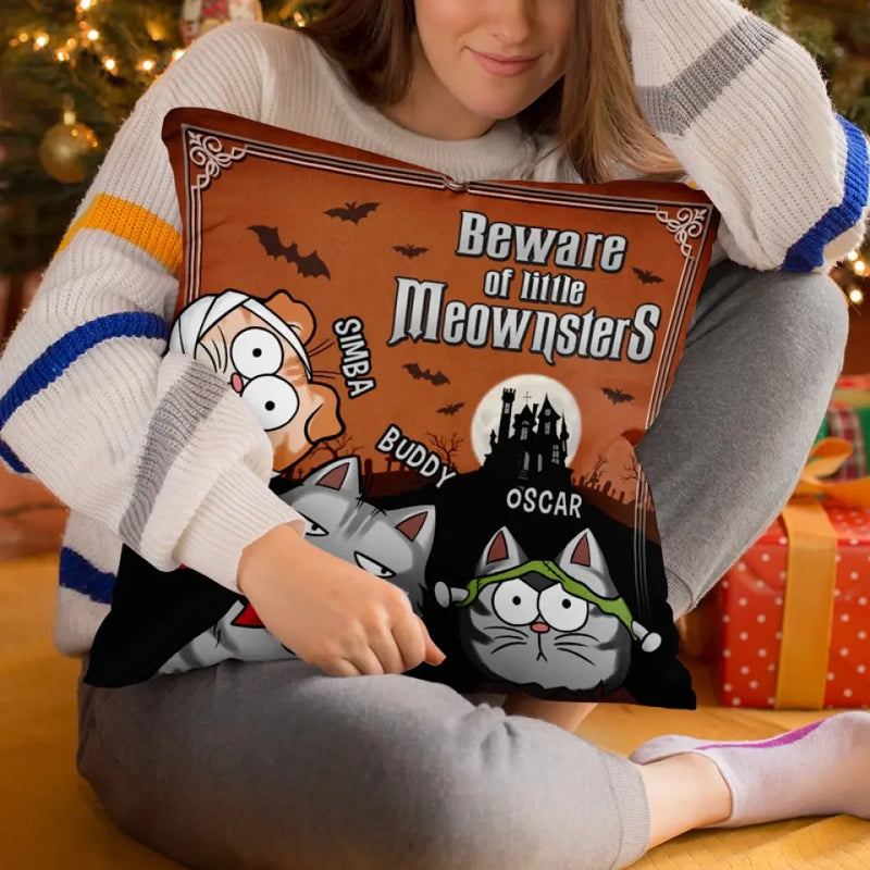 Halloween Cat Meownsters Decor - Pillow