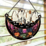 Custom Name Halloween Ghost Gifts for Families - Personalized Suncatcher Ornament
