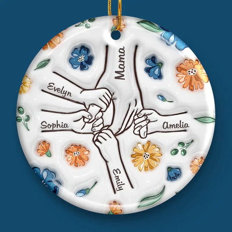 A Mother’s Touch Is A Heart's Anchor - Family Personalized Custom 3D Inflated Effect Printed Ornament - Ceramic Round Shaped - Christmas Gift For Mom, Grandma