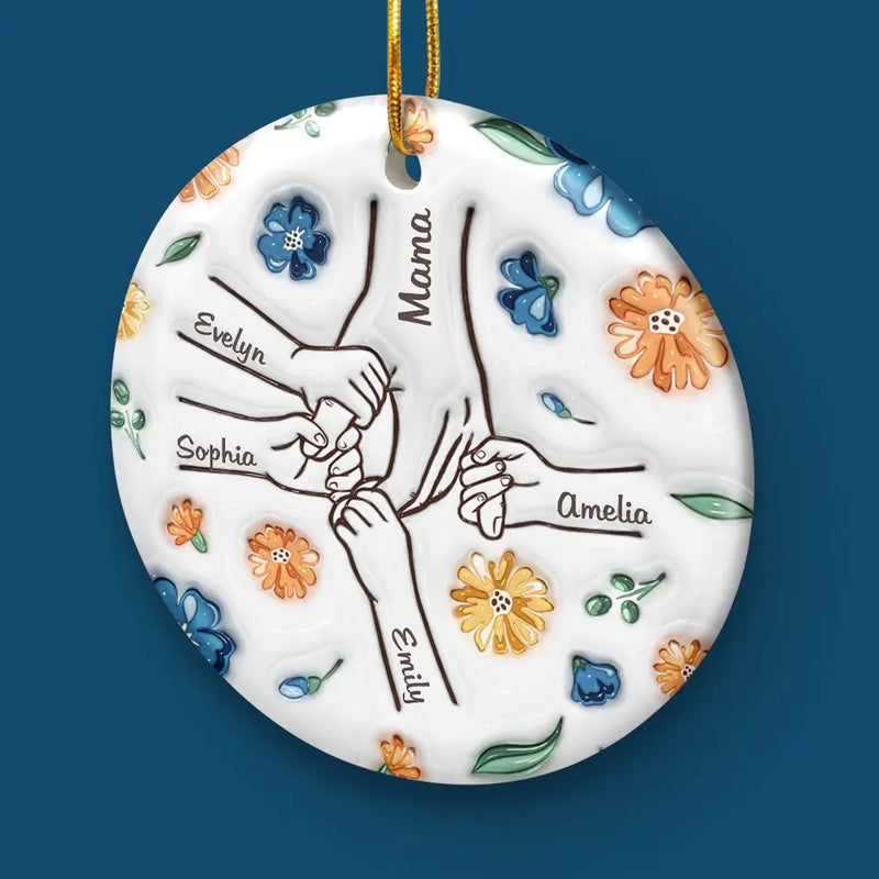A Mother’s Touch Is A Heart's Anchor - Family Personalized Custom 3D Inflated Effect Printed Ornament - Ceramic Round Shaped - Christmas Gift For Mom, Grandma
