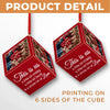 Custom Photo Every Christmas, I Wrap My Family In Love! - Family Personalized Custom Wooden Cube Ornament - Christmas Gift For Family Members