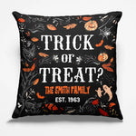 Custom Name Trick or Treat Halloween Decor - Personalized Pillow