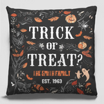 Custom Name Trick or Treat Halloween Decor - Personalized Pillow