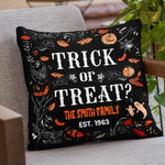 Custom Name Trick or Treat Halloween Decor - Personalized Pillow