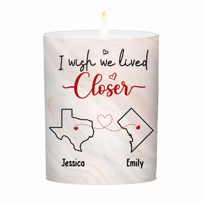 Custom Name Long Distance Couple Gifts - Personalized Scented Candle