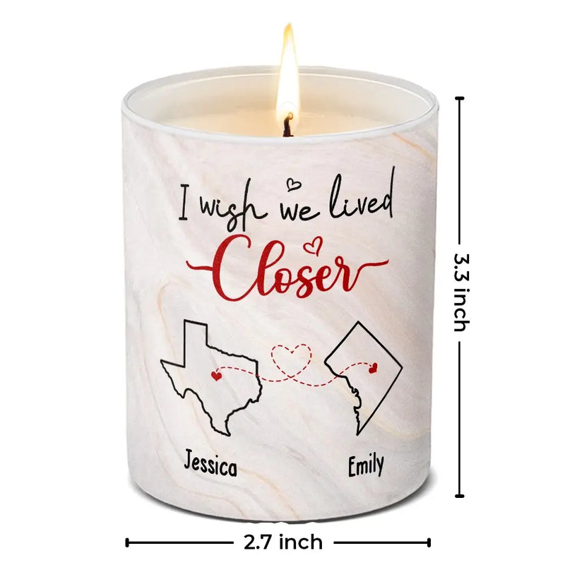 Custom Name Long Distance Couple Gifts - Personalized Scented Candle