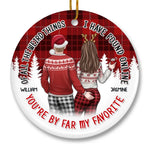 Custom Name Funny Christmas Couple Gifts - Personalized Ceramic Ornament