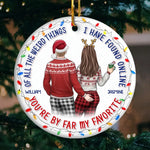 Custom Name Funny Christmas Couple Gifts - Personalized Ceramic Ornament